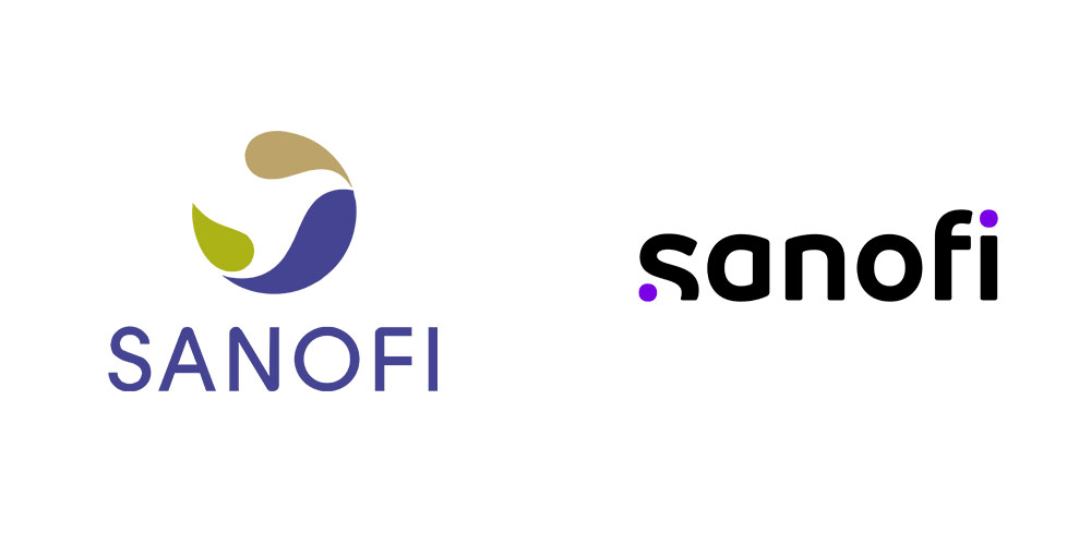 \"赛诺菲品牌新旧logo对比,logo设计\"
